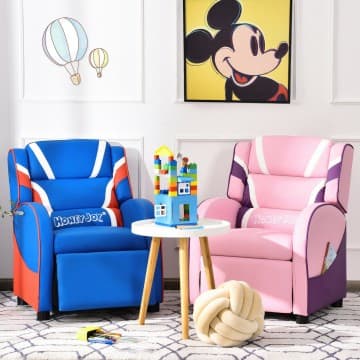 Costway Canada Fauteuil inclinable en cuir pour enfants avec poches latérales chez Costway Canada