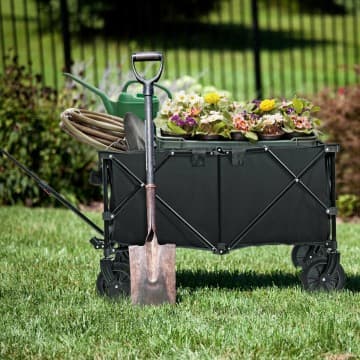 Costway Canada Outdoor Folding Wagon Cart with Universal Wheels and Adjustable Handle chez Costway Canada