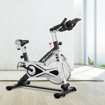 Costway Canada Stationary Silent Belt Adjustable Exercise Bike with Phone Holder and chez Costway Canada