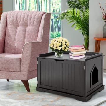 Costway Canada Cat Litter Box Enclosure with Double Doors for Large Cat and Kitty chez Costway Canada