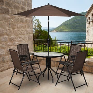 Costway Canada 4 Pieces Folding Dining Chairs with Steel Armrests and Sling Back chez Costway Canada
