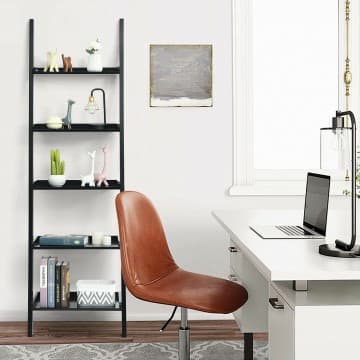 Costway Canada Étagère échelle à 5 niveaux avec tablettes ouvertes chez Costway Canada