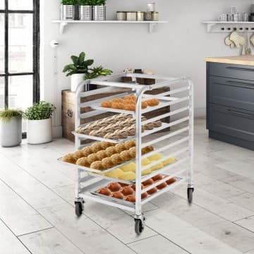 Costway Canada Chariot de boulangerie roulant en aluminium pour 10 plaques chez Costway Canada