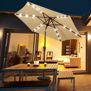 Costway Canada Base de parasol demi-ronde pour patio, 20 pouces chez Costway Canada