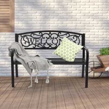 Costway Canada Banc de jardin avec élégante finition bronze et cadre en métal durable chez Costway Canada