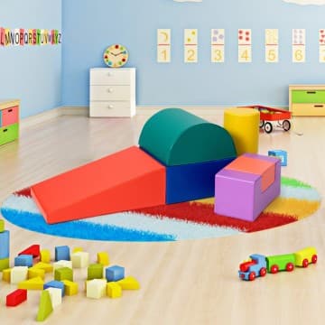 Costway Canada 6 Piece Climb Crawl Play Set Indoor Kids Toddler chez Costway Canada