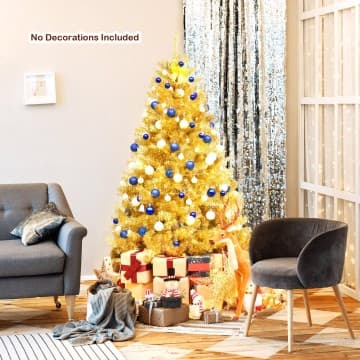 Costway Canada Sapin de Noël artificiel à guirlandes, pliable chez Costway Canada