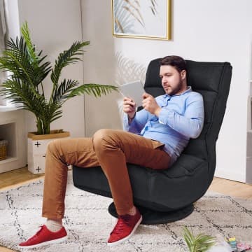 Costway Canada 360-Degree Swivel Folding Floor Gaming Chair with Adjustable Backrest chez Costway Canada