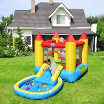 Costway Canada Château gonflable pour enfants avec toboggan et souffleur 580W chez Costway Canada