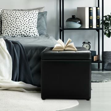Costway Canada 16 Inch Ottoman Pouffe with Hinge Top for Storage chez Costway Canada