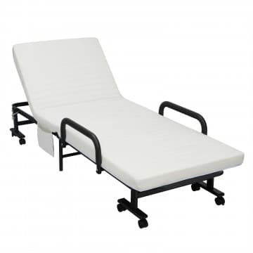 Costway Canada Adjustable Folding Guest Bed Frame with Mattress and Wheels chez Costway Canada