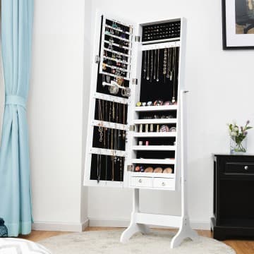 Costway Canada Armoire à bijoux verrouillable avec miroir et organisateur de rangement chez Costway Canada