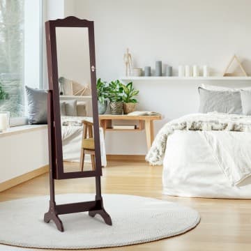 Costway Canada Armoire à bijoux avec miroir, tiroirs et lumières LED chez Costway Canada