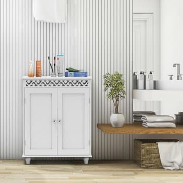 Costway Canada Meuble de rangement blanc en bois à 2 portes chez Costway Canada