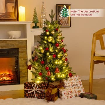 Costway Canada 3 Feet Mini Pre-Lit Artificial Christmas Tree Tabletop Xmas Tree with chez Costway Canada