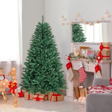 Costway Canada 6 Feet Hinged Artificial Christmas Tree with Solid Metal Stand chez Costway Canada