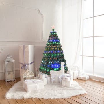 Costway Canada 5/6/7 Feet Multicolor Artificial Christmas Tree with LED Light and chez Costway Canada