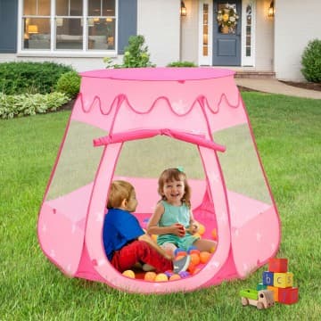 Costway Canada Pink Portable Kid Play House Play Tent with 100 Balls chez Costway Canada