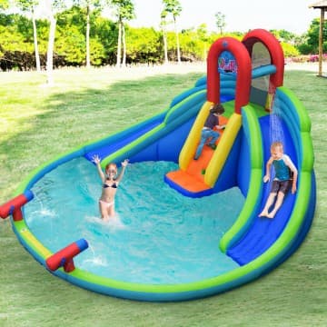 Costway Canada Château gonflable avec double glissade et piscine chez Costway Canada