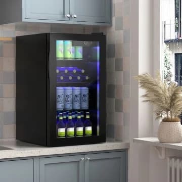 Mini réfrigérateur à boissons 120 canettes avec porte vitrée chez Costway Canada