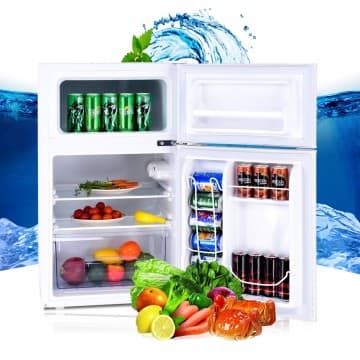 Costway Canada Réfrigérateur compact en acier inoxydable de 3,2 pi³ chez Costway Canada