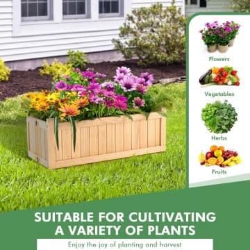 Costway Canada Jardinière surélevée en bois pliable avec fond amovible pour herbes chez Costway Canada