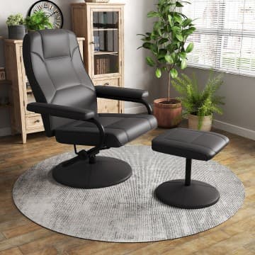 Costway Canada Fauteuil inclinable pivotant à 360° avec repose-pieds chez Costway Canada