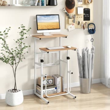Costway Canada Standing Desk for Small Space Sit Stand Desk with Height Adjustable chez Costway Canada