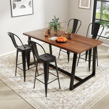 Costway Canada Set of 4 Bar Height Chairs Stackable Metal Bar Stools with Removable chez Costway Canada