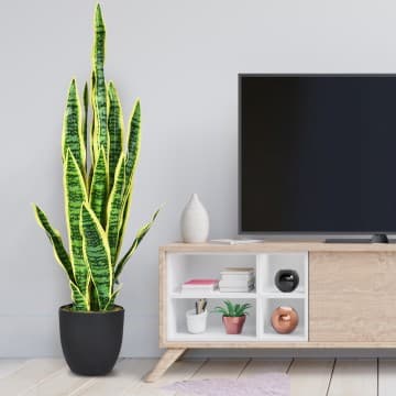 Costway Canada Plante artificielle Sansevieria décorative 90 cm (35 chez Costway Canada