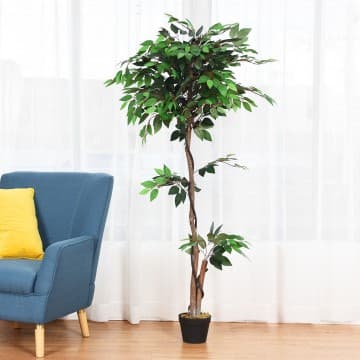 Costway Canada Ficus artificiel de 5,5 pieds avec troncs en bois chez Costway Canada