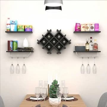 Costway Canada Ensemble de 5 casiers à vin muraux avec étagères de rangement chez Costway Canada