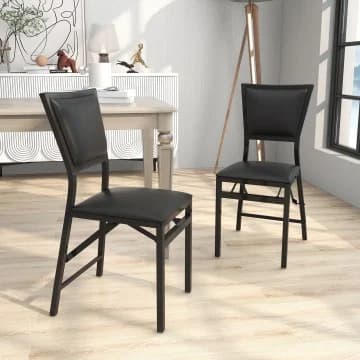 Ensemble de 2 chaises de salle à manger pliantes en métal chez Costway Canada