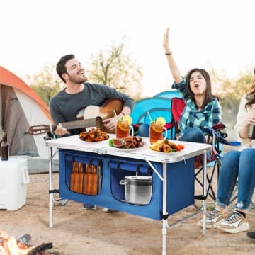 Costway Canada Table de camping pliante à hauteur réglable chez Costway Canada