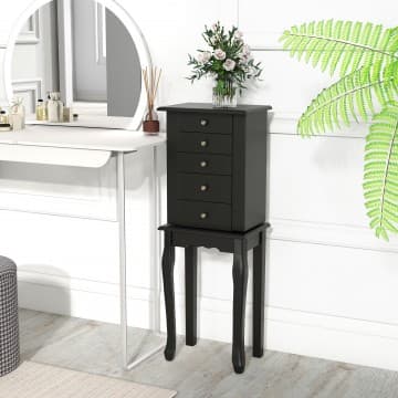 2 Colors Armoire Storage Standing Jewelry Cabinet with Mirror chez Costway Canada