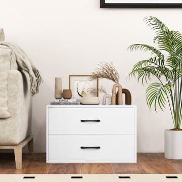 Costway Canada Meuble de rangement horizontal empilable à 2 tiroirs avec poignées chez Costway Canada