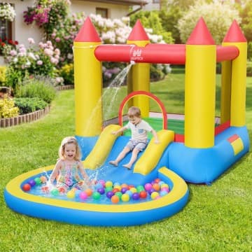 Costway Canada Château gonflable pour enfants avec piscine à balles et sac chez Costway Canada