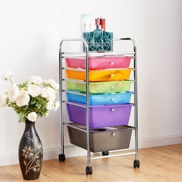 Costway Canada Multifunctional 6 Drawers Rolling Storage Cart Organizer chez Costway Canada