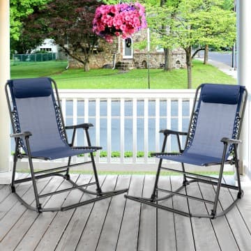 Costway Canada Chaise berçante pliante à gravité zéro avec appui-tête chez Costway Canada