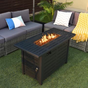 Costway Canada 42 Inch 60,000 BTU Rectangular Propane Fire Pit Table with Waterproof chez Costway Canada