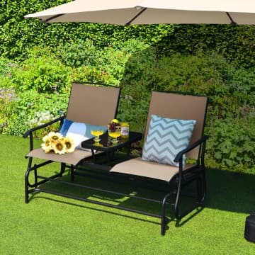 Costway Canada Causeuse à bascule double pour 2 personnes avec tissu en maille et chez Costway Canada