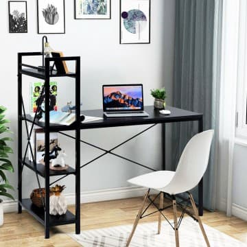 Costway Canada 47.5 Inch Writing Study Computer Desk with 4-Tier Shelves chez Costway Canada