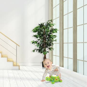 Costway Canada Ficus artificiel en soie avec troncs, 4 pieds, pour extérieur chez Costway Canada