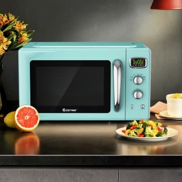 Costway Canada Micro-ondes compact rétro de 0,9 pi³ pour comptoir chez Costway Canada