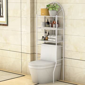 Costway Canada 3-Tier Bathroom Rack Over-the-Toilet Storage Rack with 3 Shelves chez Costway Canada