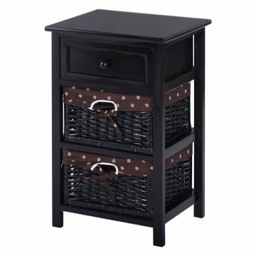 Costway Canada Ensemble de 2 tables de nuit en bois à 3 niveaux avec 1 tiroir et 2 chez Costway Canada