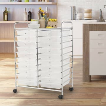 Costway Canada 20 Drawers Rolling Storage Cart Studio Organizer chez Costway Canada