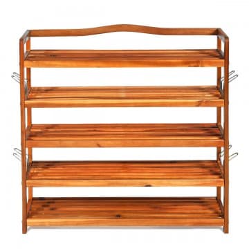Costway Canada 5-Tier Wood Large Shoe Rack Holds up 12-18 Pairs chez Costway Canada