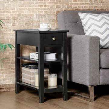 Costway Canada 3-Tier End Table with Drawer slideway and Double Shelves chez Costway Canada