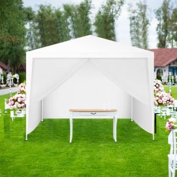 Tente de réception extérieure 10 x 10 pi avec 4 parois amovibles chez Costway Canada